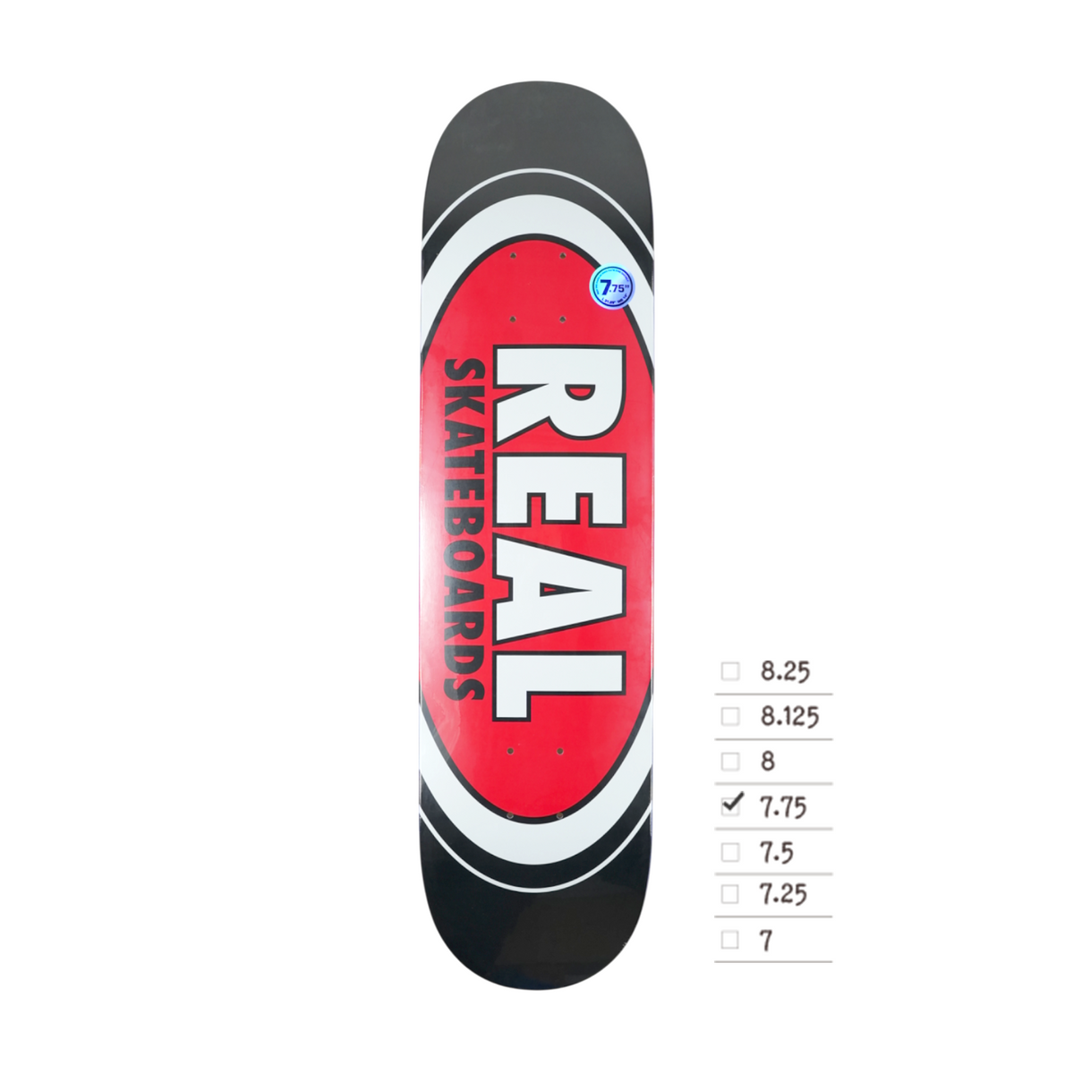 REAL TEAM CLASSIC OVAL (BLACK / RED) 7.75 – Leapsskateboarding