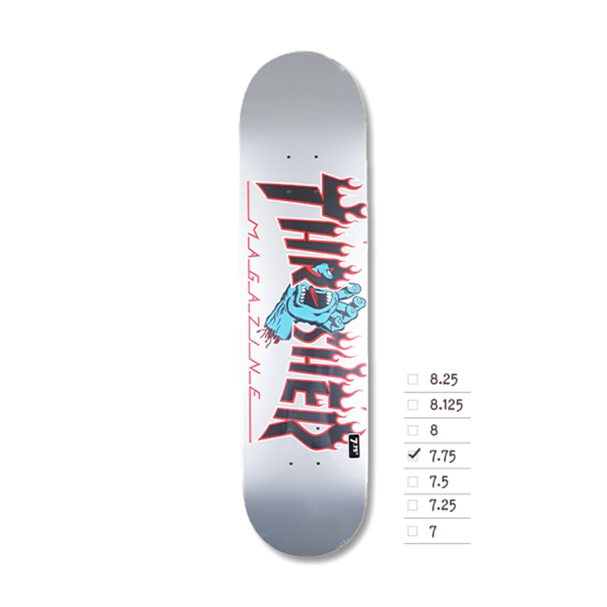 SANTA CRUZ × THRASHER SCRMNG FLAME LOGO 7.75