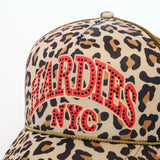HARDIES HARDWEAR - RHINESTONE TRUCKERHATS - CHEETAR/RED