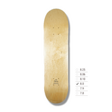 COLOR SKATEBOARD DECK NATURAL 8.0