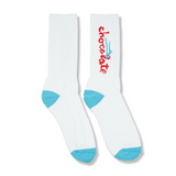 LAKAI CHUNK LOGO SOCK WHITE