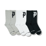 PRIMITIVE DIRTY P SOCK 3-PACK MULTIPLE COLORS