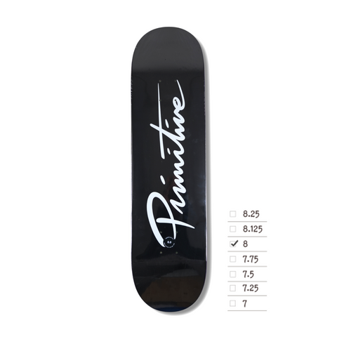 PRIMITIVE NUEVO SCRIPT CORE BLACK/WHITE 8.0