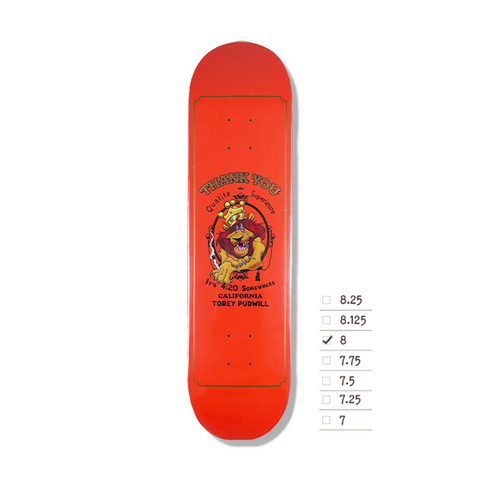 THANK YOU TOREY PUDWILL ROLL UP DECK ORANGE - 8.0