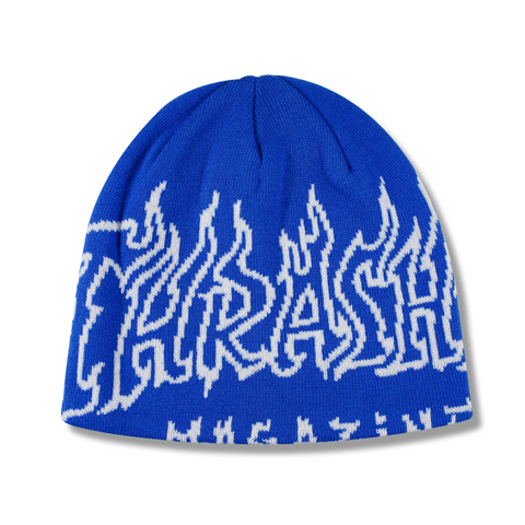 THRASHER Fire Outlined SKULLY BEANIE - BLUE