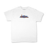 VENTURE PAID - S/S T-Shirt WHITE ORANGE, BLUE & BLACK